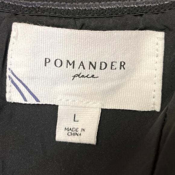 Pomander Place Black Elise Off Shoulder Velvet Velour Midi Cocktail Dress Size L - Picture 8 of 9